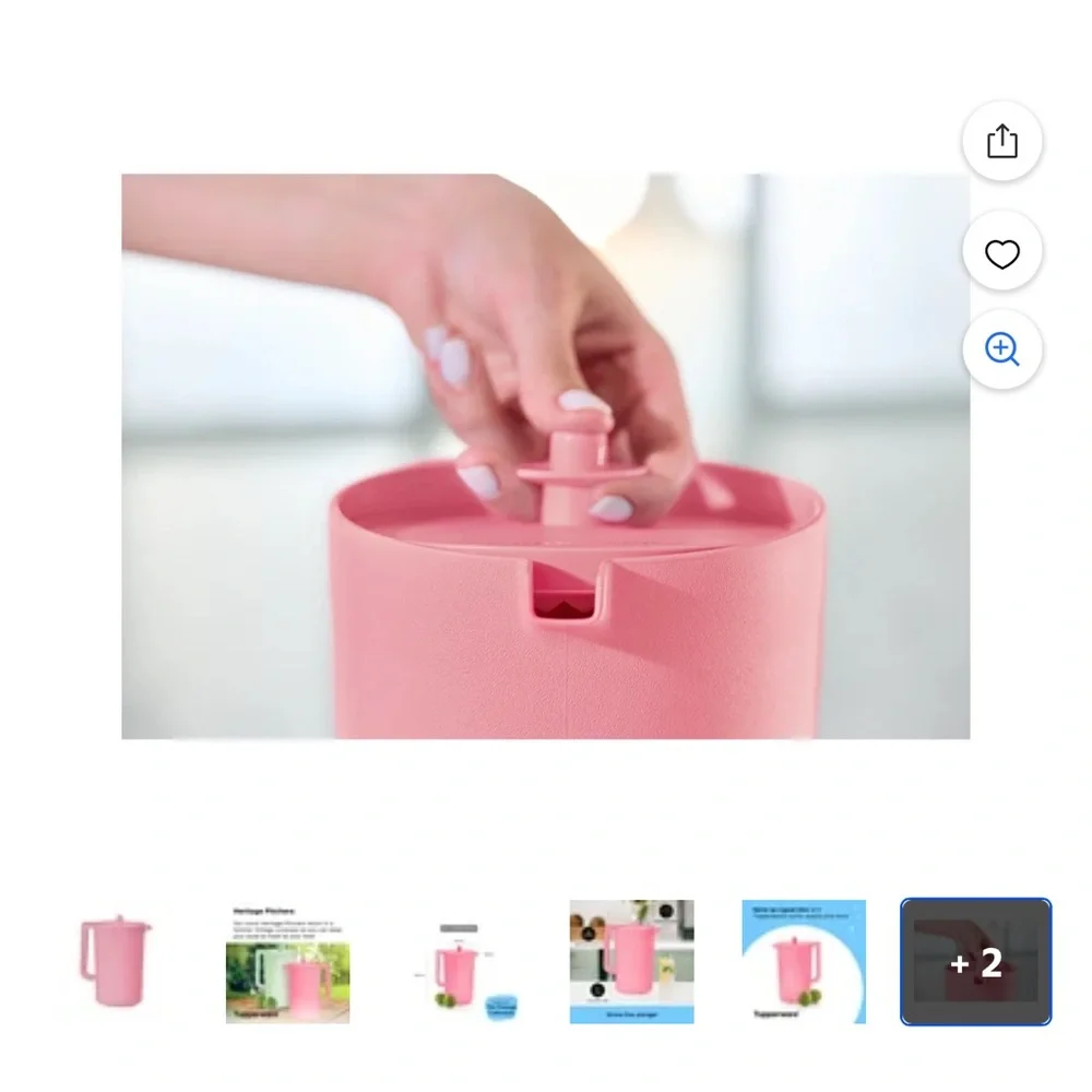 Tupperware Heritage Pink Pitcher with Lid